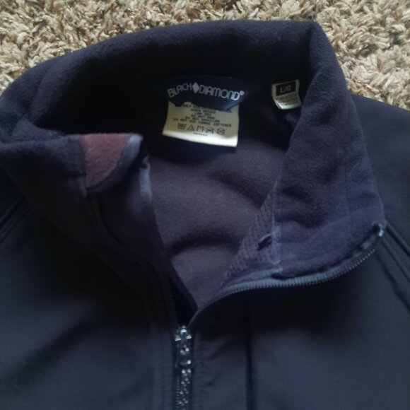 Black Diamond Soft Shell Full Zip Jacket Womens Black Fleece Lined Size Large L - Picture 4 of 7